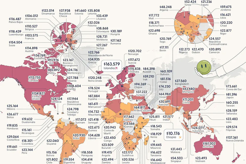 Si la pregunta es cuánto dinero es necesario para ser feliz, ya tenemos la respuesta para España: el doble