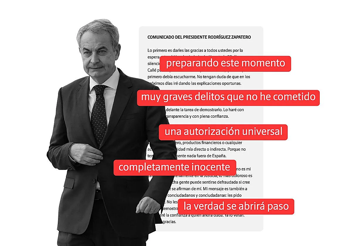 Lee el comunicado íntegro de Zapatero en el que dice que es inocente